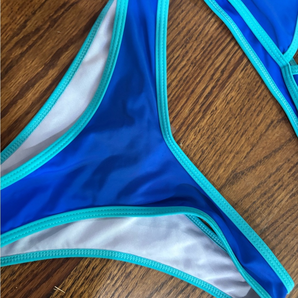 Shein Womens Blue 2 Piece Bikini Set Size Small - Picture 3 of 5